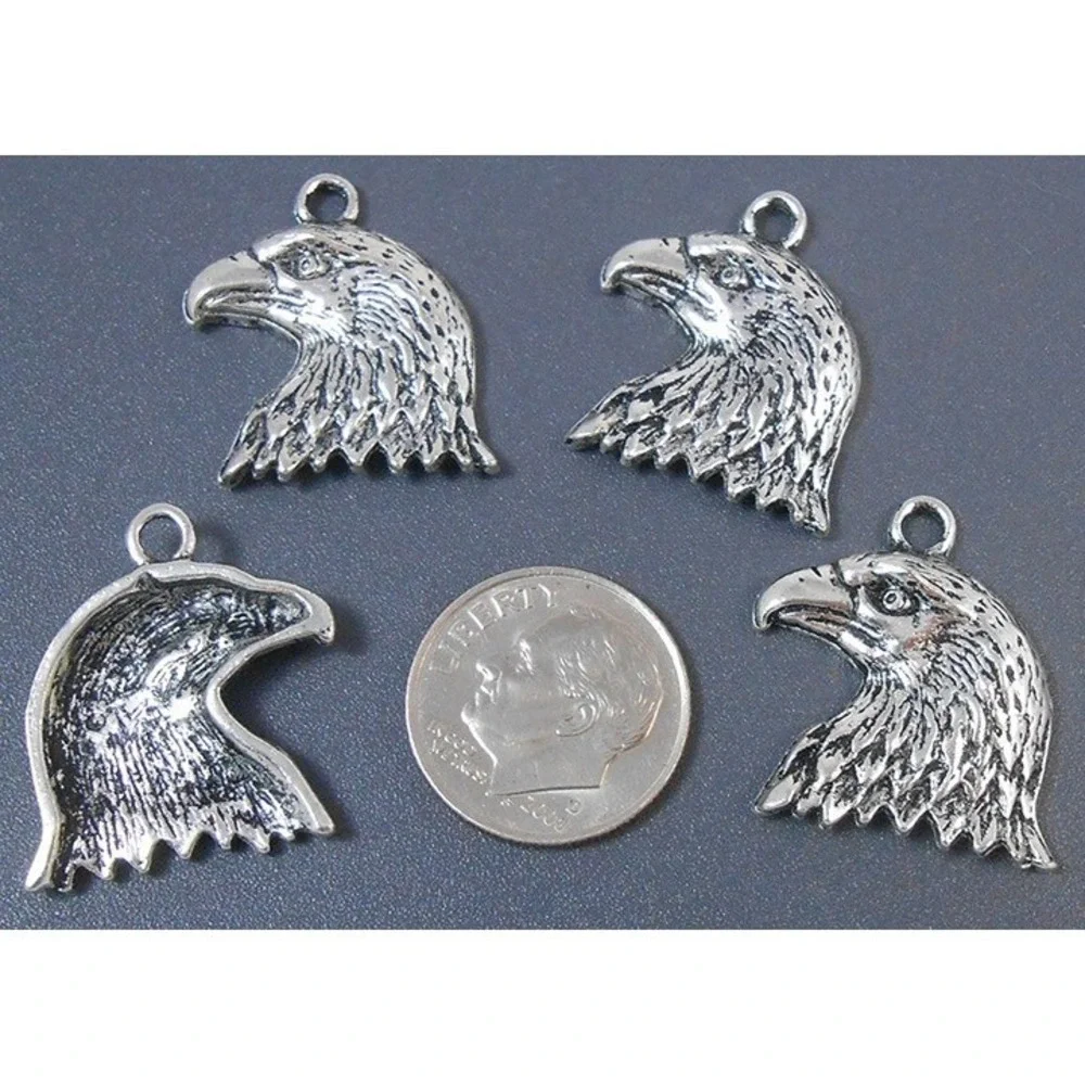 6pcs Eagle Head Charms, patriotic, jewelry making‎ supplies